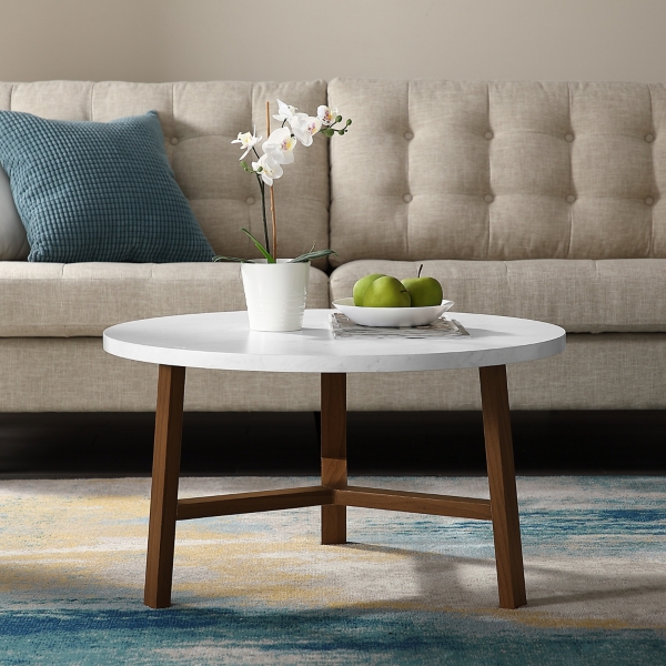 [View 26+] Round Marble Coffee Table Black Legs