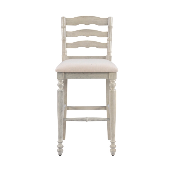 Melvin Distressed Whitewash Bar Stool