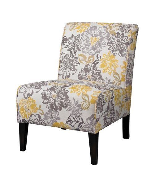 Bella Floral Gray And Yellow Accent Chair Kirklands