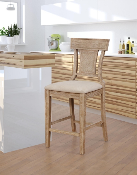 Ray Brown with Gray Wash Finish Counter Stool