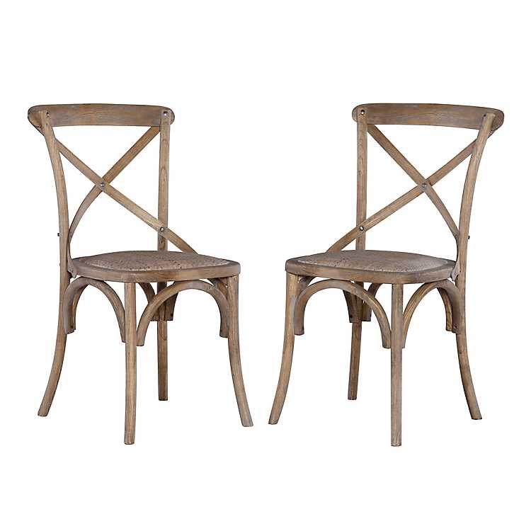 French Country X Back Dining Chairs, Farmhouse Dining Room Chairs Set Of 2