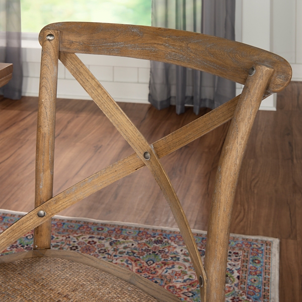 French Country X-Back Dining Chairs, Set of 2