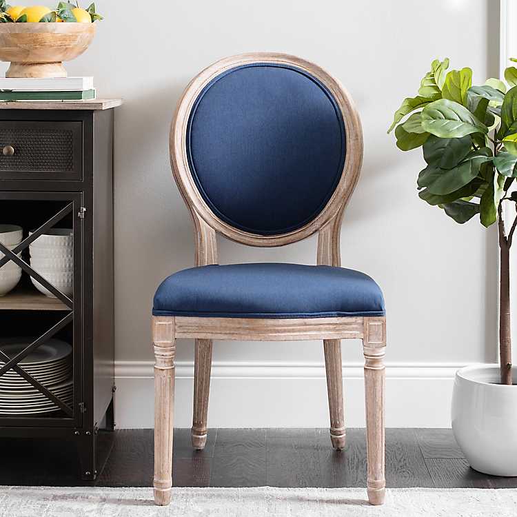 Navy Louis Dining Chair Kirklands, Navy Blue Parsons Chairs