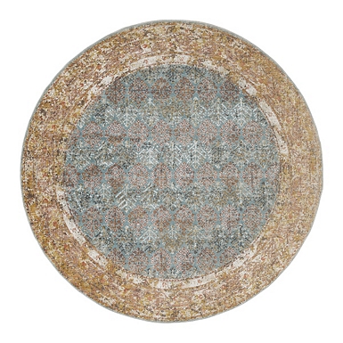 Natural and Black Finch Round Area Rug, 6 ft.