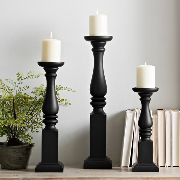 black candlestick holder