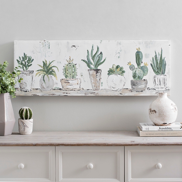 Succulent Row Canvas Art Print Kirklands