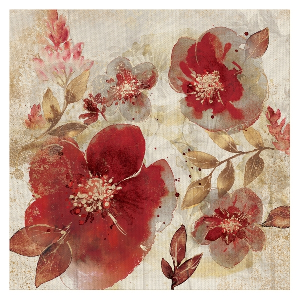 Crimson Petals Wrapped Canvas Art Print | Kirklands Home