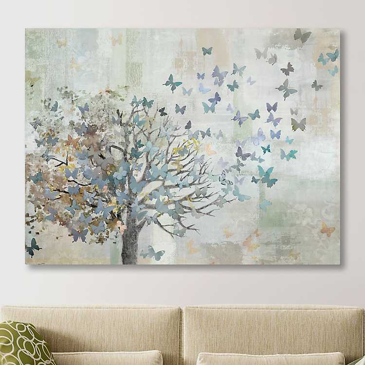 Teal Gray Home Decor Orange Butterfly Wall Art Photo Print Matted Picture 