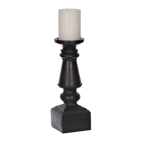 Black Square Base Candlestick, 12 in. Kirklands Home