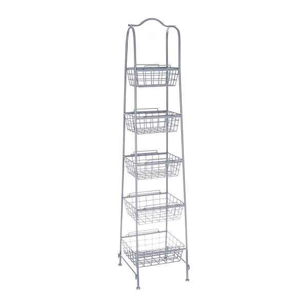 Gray Woven 5-Basket Metal Tower | Kirklands Home