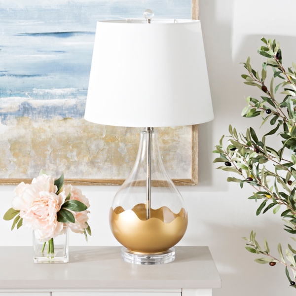 glass gold table lamp