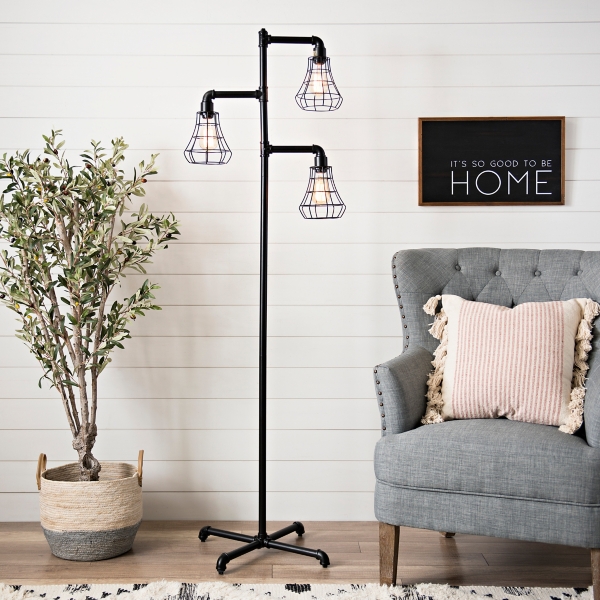 Turner Triple Cage Pipe Floor Lamp Kirklands