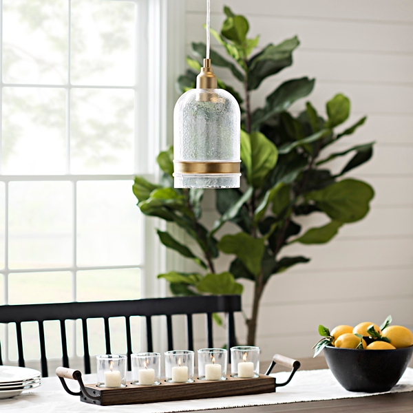 Antique Brass Celine Clear Glass Pendant Light Kirklands Home