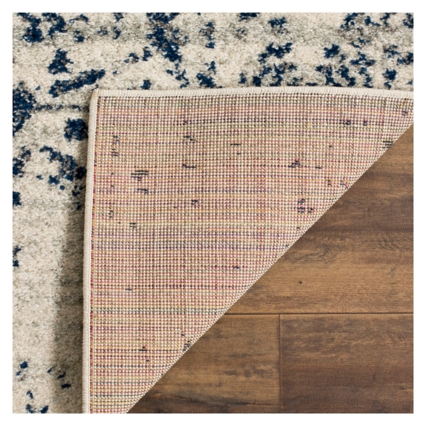 Navy and Cream Madison Distressed Area Rug, 6x9