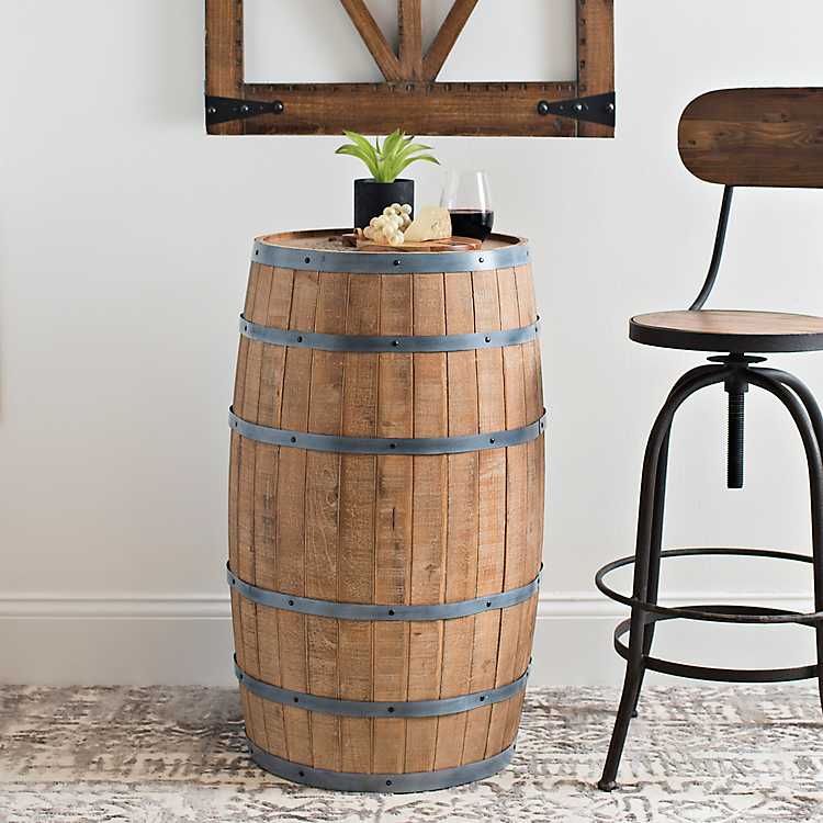 Light Finish Whiskey Barrel Table, Whiskey Barrel Table And Chairs 99