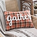 Orange and Brown Plaid Gather Pillow