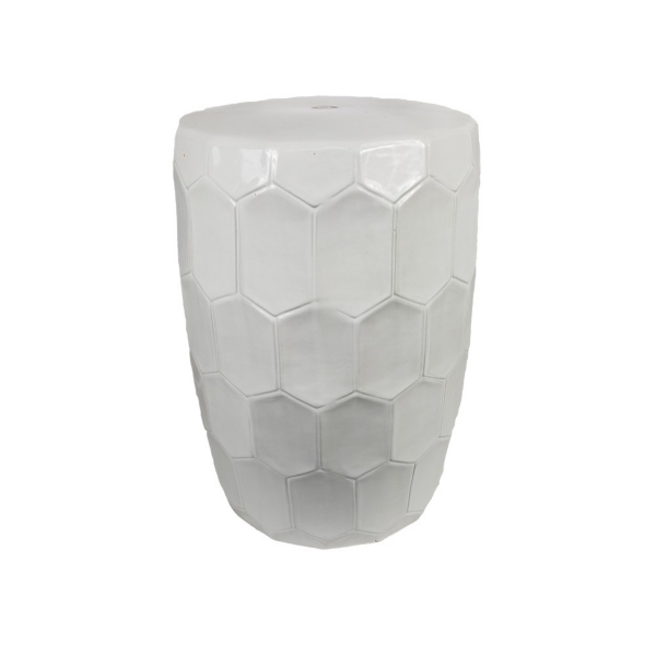 White Honeycomb Garden Stool Kirklands