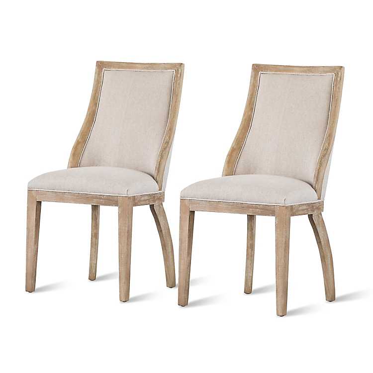 Light Sand Upholstered Dining Chairs Set Of 2 Kirklands