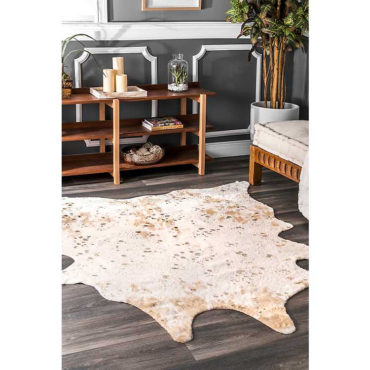 Raina Faux Cowhide Accent Rug, Faux Cowhide Rug Made In Usa