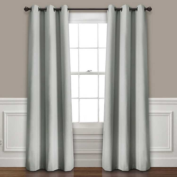 Light Gray Blackout Curtain Panel Set, Light Gray Curtains