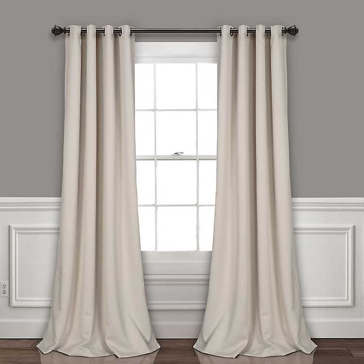 Wheat Lush Insulated Curtain Panel Set, 120 Inch Long Blackout Curtains