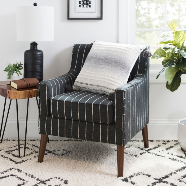 Black and White Stripes Dining Chair Accent Chair End Chair 