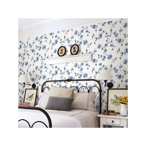 Blue Cyrus Floral Long Roll Wallpaper Kirklands Home