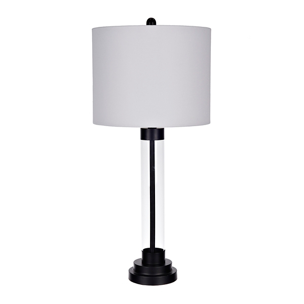 Black Callahan Glass and Metal Table Lamp | Kirklands Home