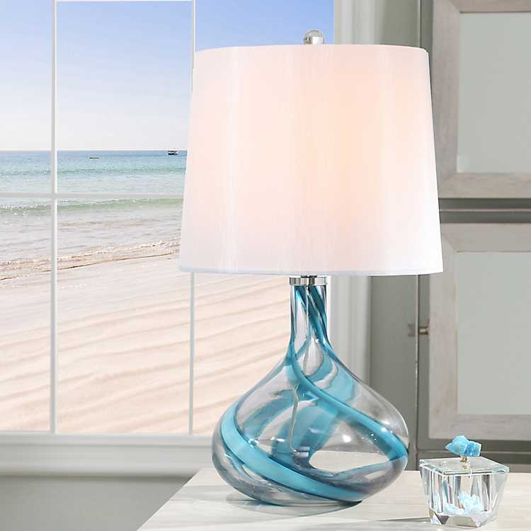 Multi Color Glass Art Table Lamp, Colored Glass Table Lamps