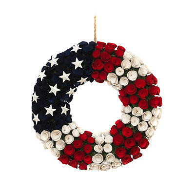 Patriotic Woodchip Wreath