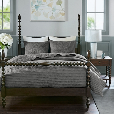 Gray Geometric 3-pc. California King Comforter Set