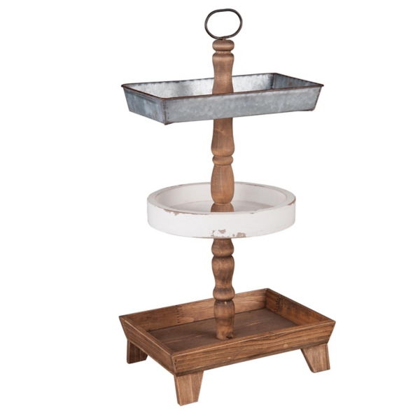 ThreeTier Assorted Wood Tray Stand Kirklands Home