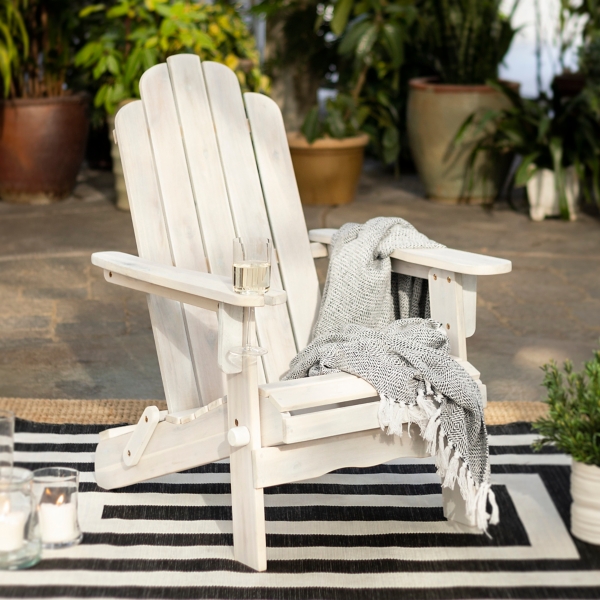 White Wash Wood Adirondack Chair Kirklands