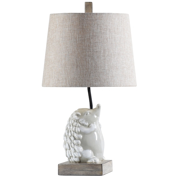 White Hedgehog Accent Table Lamp