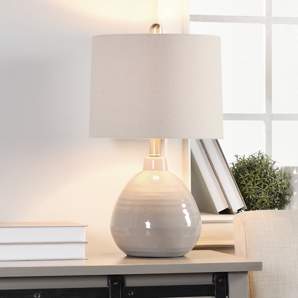 gray table lamp