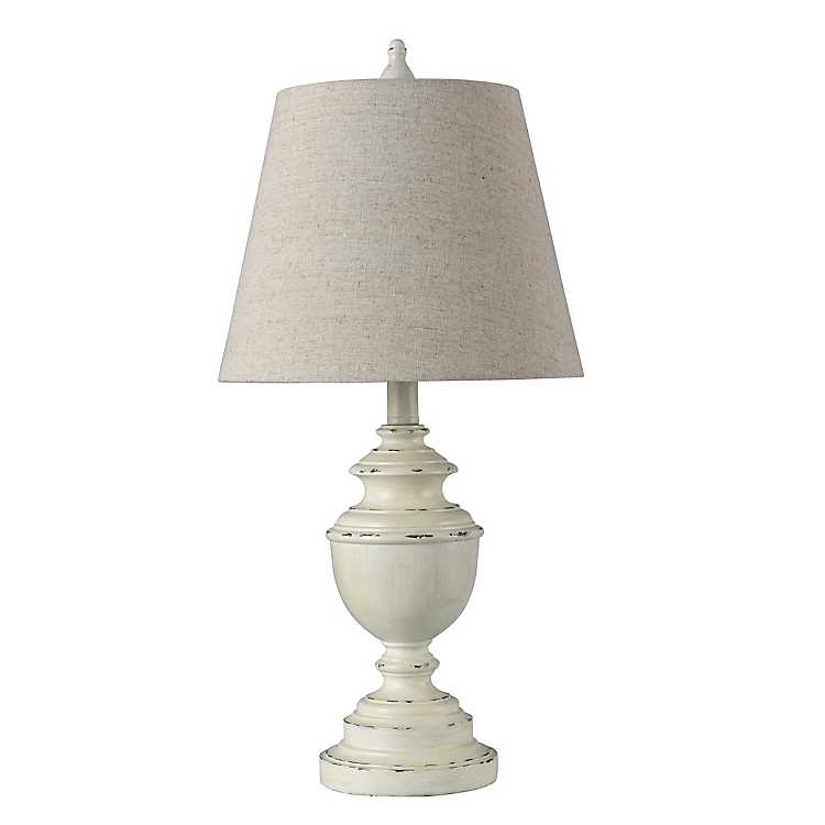 White Farmhouse Accent Table Lamp, Farmhouse Style Side Table Lamps