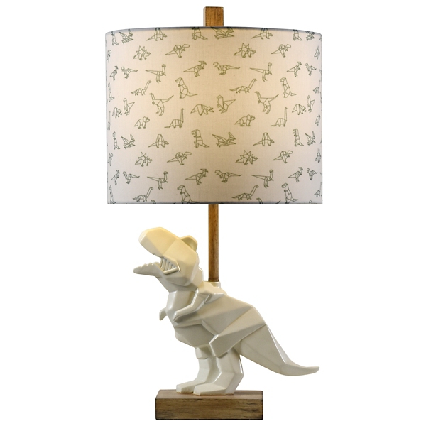 White Geo Dinosaur Table Lamp