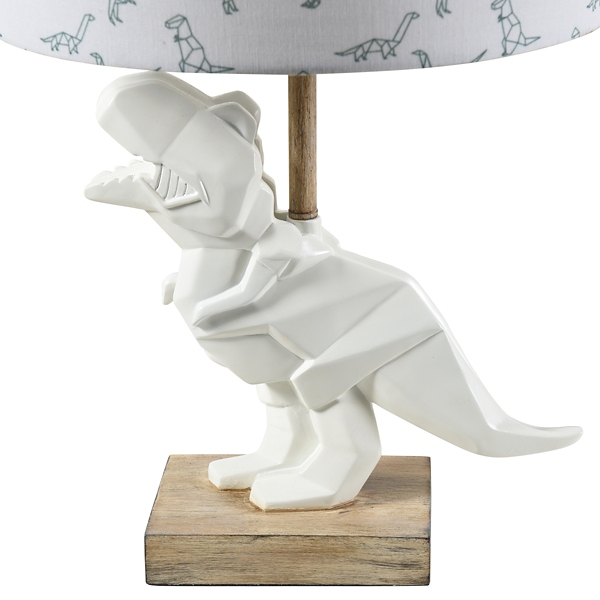 White Geo Dinosaur Table Lamp