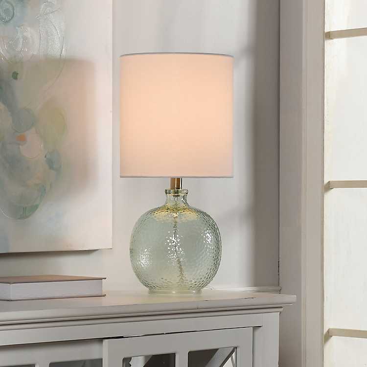 Pale Blue Tinted Glass Jug Table Lamp, Barnwell 20 Standard Table Lamp