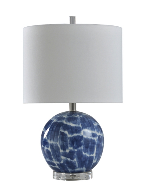 blue and white table lamps