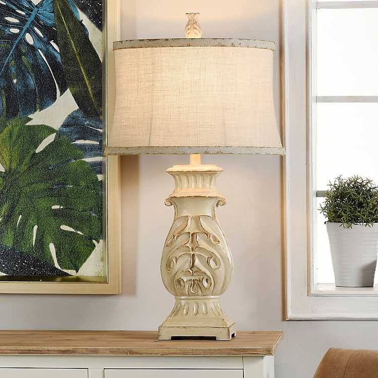 Natural French Country Table Lamp, Country Table Lamps For Living Room