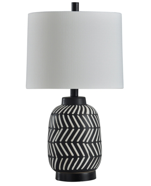 black white table lamp