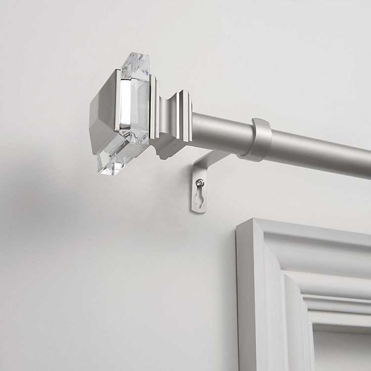 Matte Silver Adjustable Prism Curtain Rod 72 In Kirklands - Curtain Rod That Extends From Wall