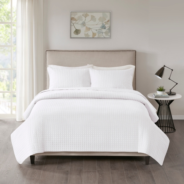 White Nash 3-pc. Reversible King Coverlet Set | Kirklands Home