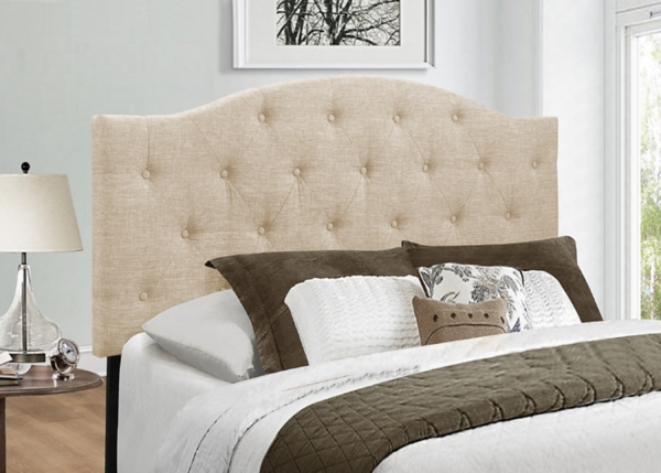 Upholstered beige online headboard