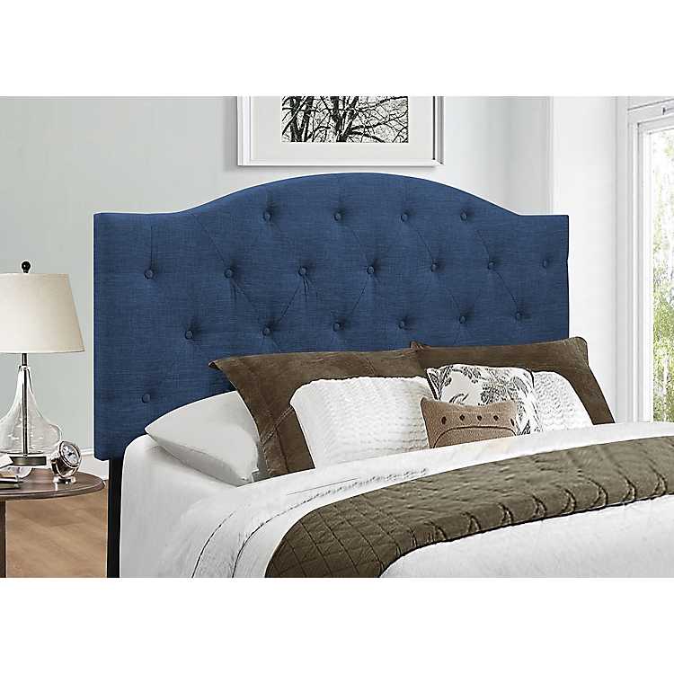 Navy Bryne On Tufted Full Queen, How Wide Is A Full Queen Headboard