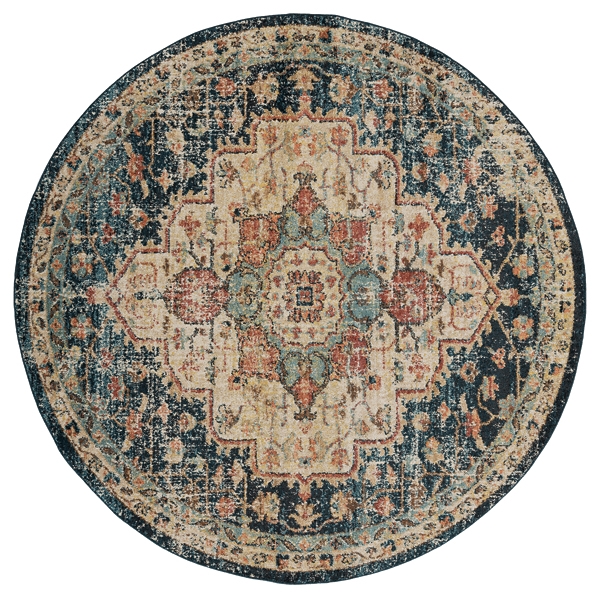 Mara Celene Rich Round Area Rug 7 Ft Kirklands