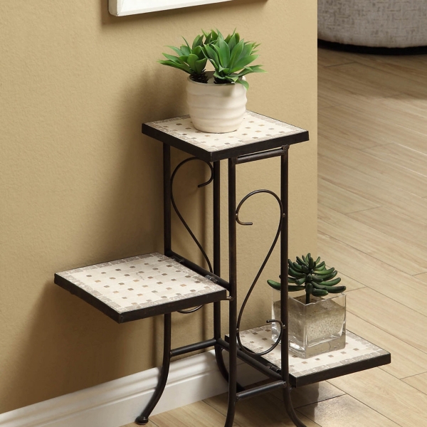 Three Tier Plant Stand With Travertine Top Kirklands Home