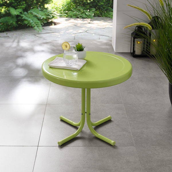 Key Lime Retro Metal Outdoor Side Table Kirklands