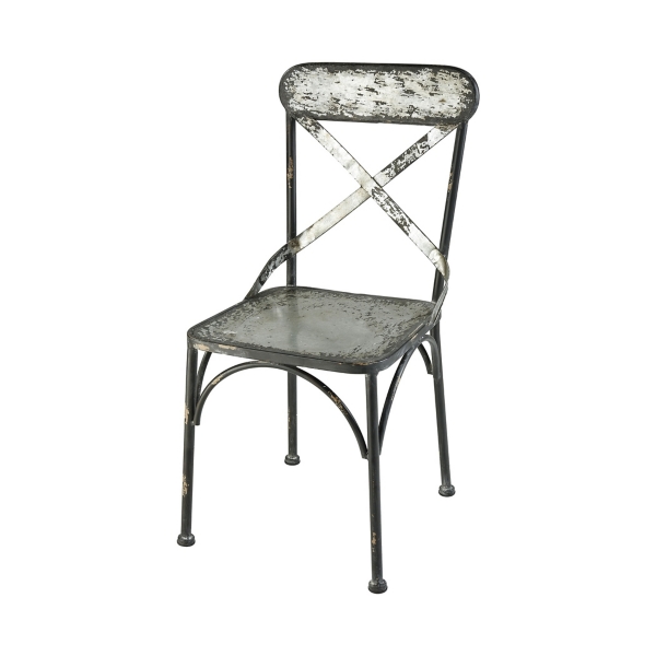 Galvanized Steel Cross Back Dining Chair